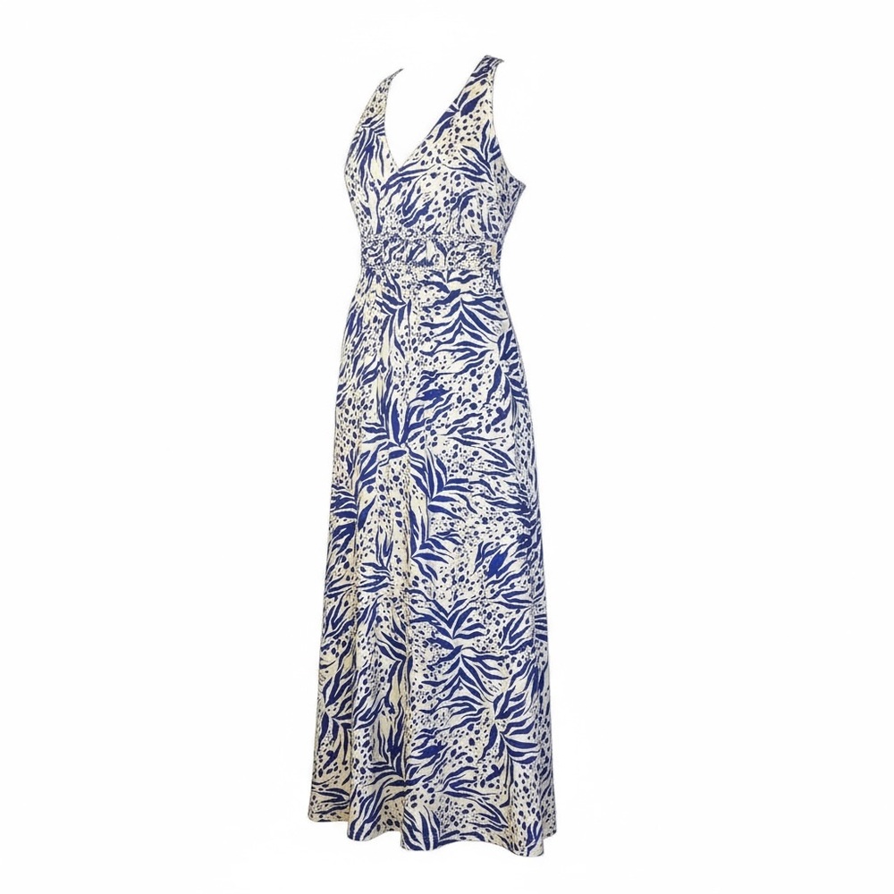 Sincerely Jules Blue& White Maxi Halter Dress: sz M